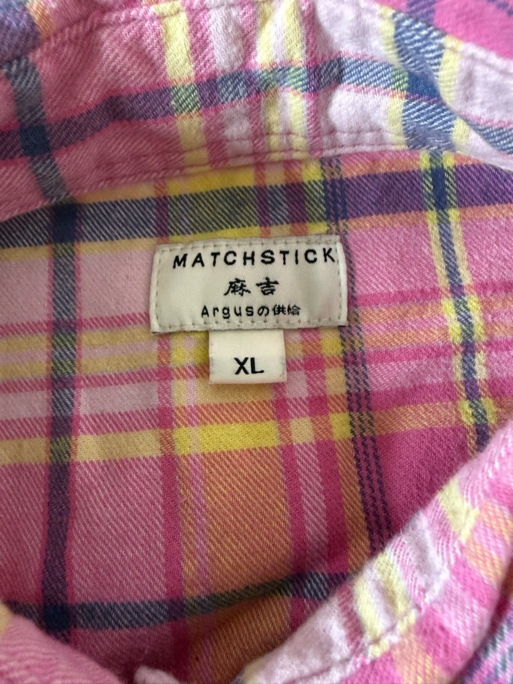 Pink Plaid Button-Down Shirt with Chest Pockets - Picture 4 of 13